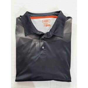 The Foundry Supply Co Mens 2XLT Black Geometric Performance Polo Shirt Tall